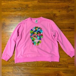 QOS 3D Flower Skull Sweatshirt